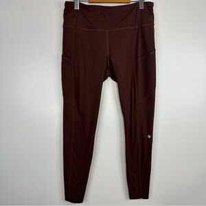Lululemon Brown High-Waisted FastnFree Leggings Full Length Size 12